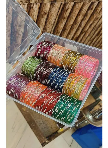 Stylish Jelly Stone Bangles Set Combo Box At Wholesale Price